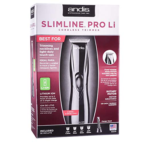 Машинка за подстригване на Slavi Slimline Pro Li с Т-Образно острие Черен 32475 с Кърпа за врата KEPSE