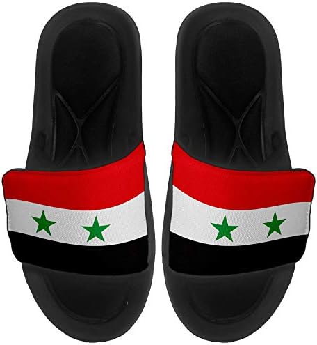 Най-сандали с Амортизация ExpressItBest/Джапанки за мъже, жени и младежи - Флаг Сирия (Syrian) - Syria Flag