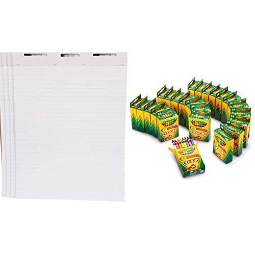 Училищните Умни Линейчатые Бележник за Мольберта, 27 x 34 инча, 50 Листа, Бял, Опаковки от 4