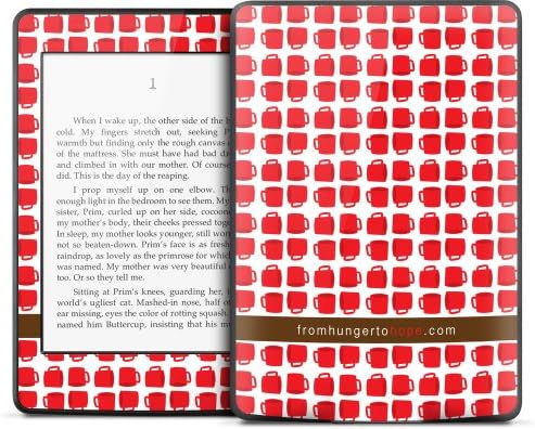 Стикер от бумажно-бяла кожа GELASKINS KPW-0408 Kindle, червена чаша