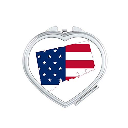 Съединителната Карта САЩ Звезда белези Флаг Форма на Огледалото За Пътуване Увеличаване на Преносим Джобен Грим