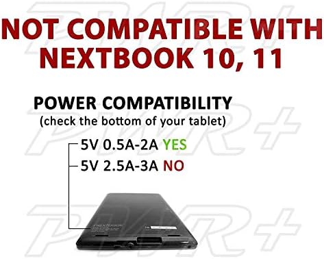 PWR + Подмяна на адаптера на зарядното устройство за Nextbook Premium 7 7S 7SE 8 HD 8SE 9; Pavel 7; Proscan 7 8 9; NeuTab