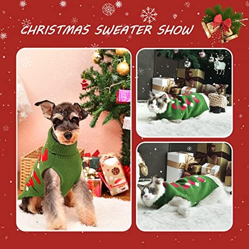 Коледен Пуловер за кучета Yokee, Празнична Дрехи за Кучета, Пуловер с яка за кучета, Есенен Пуловер, за Кученца и Котенков,