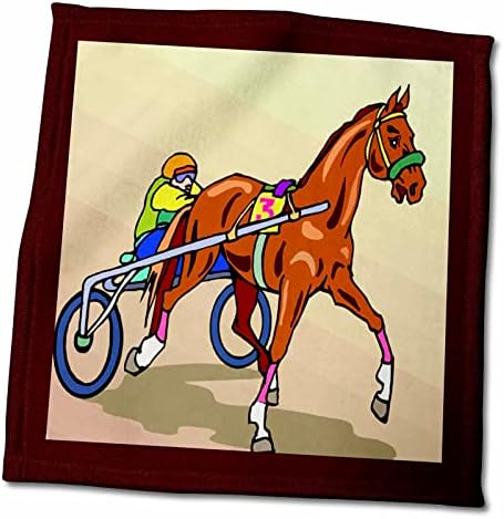 3dRose TDSwhite – Илюстрации, коне - Спортни и кърпи за коне Sulky Racer (twl-285618-3)