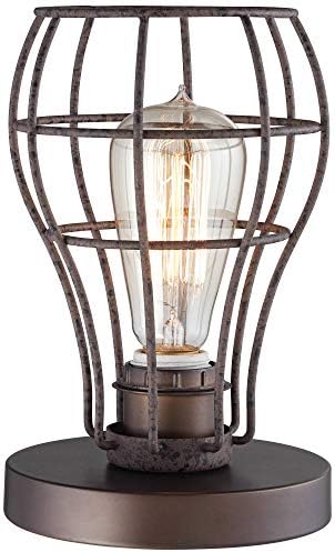 Franklin Iron Works Oldham Промишлена Настолна Лампа със Селски Акцент 9 1/2 High LED Антични Крушка на Едисон