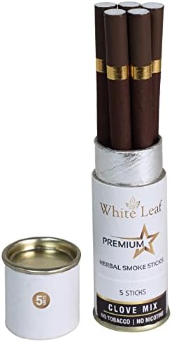 Цигари White Leaf Premium Herbal Smokes - Комбинирана опаковка обикновен гвоздичного дим без тютюн и никотин (50 броя, порция