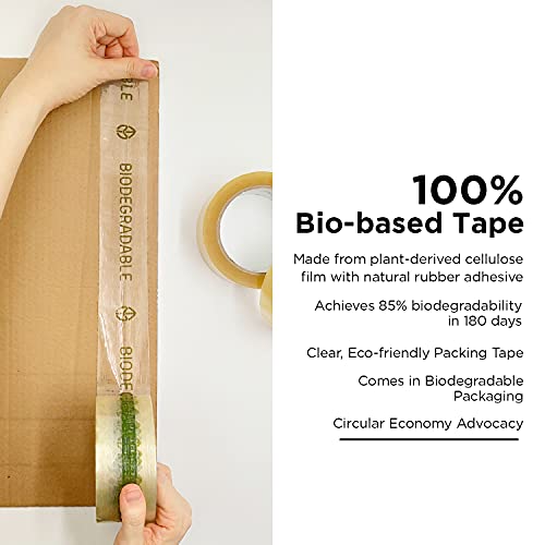 Биоразлагаемая екологично чиста лента minliving - 1,93 инча х 70 ярда, опаковка от 3 броя, Опаковане лента за тежка рамка от опаковки, Изработени от целулоза филм от растите?