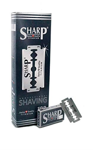 100 Остри Титанови остриета с двойно ръба На бръснач - Мъжки Безопасни ножчета за Бръснене за бръснене За мъже За гладко