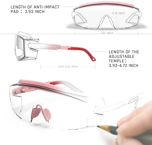Защитни Очила MEIGIX СЪС защита от замъгляване на Защитни Очила Над очилата Защитни Очила с Регулируеми лещи против надраскване