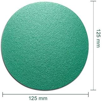 Шлайфане диск BE-TOOL, 10ШТ шкурка за шлайфане на вода 125 мм Зелен Цвят, шкурка с 0 Дупки, 10 X 125 мм - 5 инча, 600