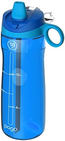 Пластмасова бутилка за вода Пого с мека слама, капак и дръжка за носене, Не съдържа BPA, Могат да се мият в