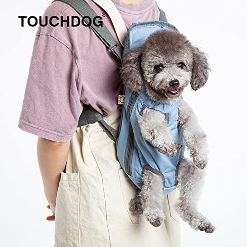 Модна Дизайнерска Чанта-Переноска Touchdog Wiggle-Sack Отпред и с Раница За кучета, SM, Тъмно син