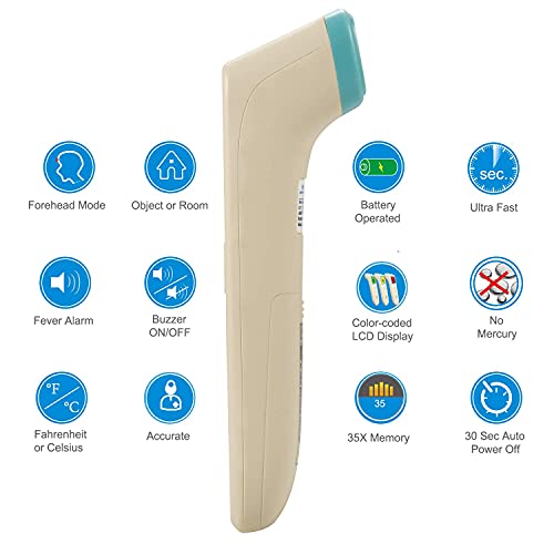Безконтактен цифров инфрачервен термометър за челото Amplim 2-Pack Hospital & Medical Клас за бебета, деца и възрастни. Приемливо FSA HSA