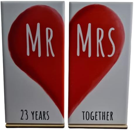 Г-н и г-жа 23 години заедно - 23-то декорация на двойни плочки (без поставка) mrmrs23