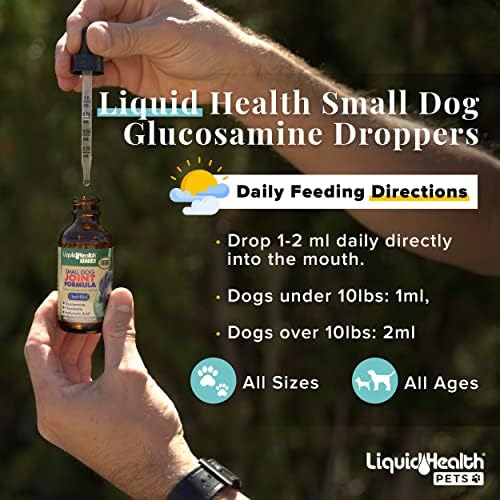 LIQUIDHEALTH 32 Грама Течен Глюкозамин K9 за куче, Малко Куче Краен, Хондроитин, за кученца и кучета в напреднала възраст