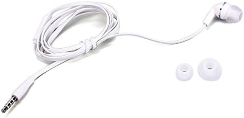 Премиум Моногарнитура с плосък кабелен бяло ухо с микрофон-покритие за Samsung Galaxy Tab 7 P1000 Galaxy Tab 7.7 - Galaxy Tab 3 7.0 За деца - Samsung ATIV Tab на Samsung Series 7 Slate (11.6)