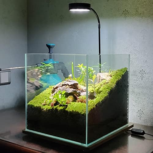 Led лампа за аквариум AREPK пълен спектър, за аквариум с обем по-малко от 7 Литра, Лампа с автоматично захранване