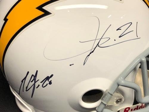 Ладейниан Томлинсън Означава, че Чък Мънси Мелвин Гордън Подписа Каска Chargers PSA - Каски NFL с автограф