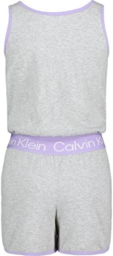 Гащеризони за момичета Calvin Klein ' Performance, Без ръкави, с колан и логото на
