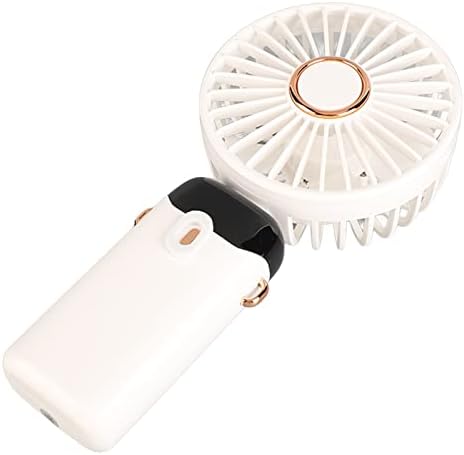 RAZZUM Мини Ръчно Фен ABS Преносим Цифров Дисплей USB Зареждане Сгъваеми Врати Окачен Вентилатор с Каишка за Офис на Външния вентилатор (Цвят: бял)