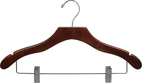 Закачалка Great American Hanger Company Дървена Комбинирана с елементи от орехово дърво с клипове и насечками