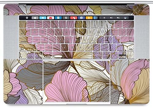 Wonder Wild Skin е Съвместим с MacBook Стикер Vinyl Въздушна 11 инча 14 15 16 Mac 13 Retina 12 Pro 14 15 16 Клавиатура 2018 2019 2017 16 Стикер Листенца от цветя, Листа от Розов Силует Абстрактна Графика ?