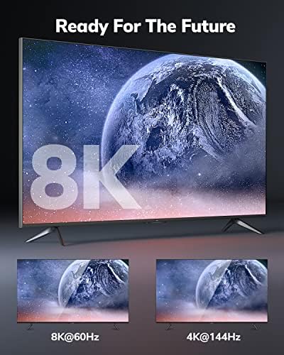 Кабел KELink 8K HDMI 2.1 с ултра висока скорост 20 метра, 48 gbps, черно сплетен кабел HDMI - ще Получите 4k при 120