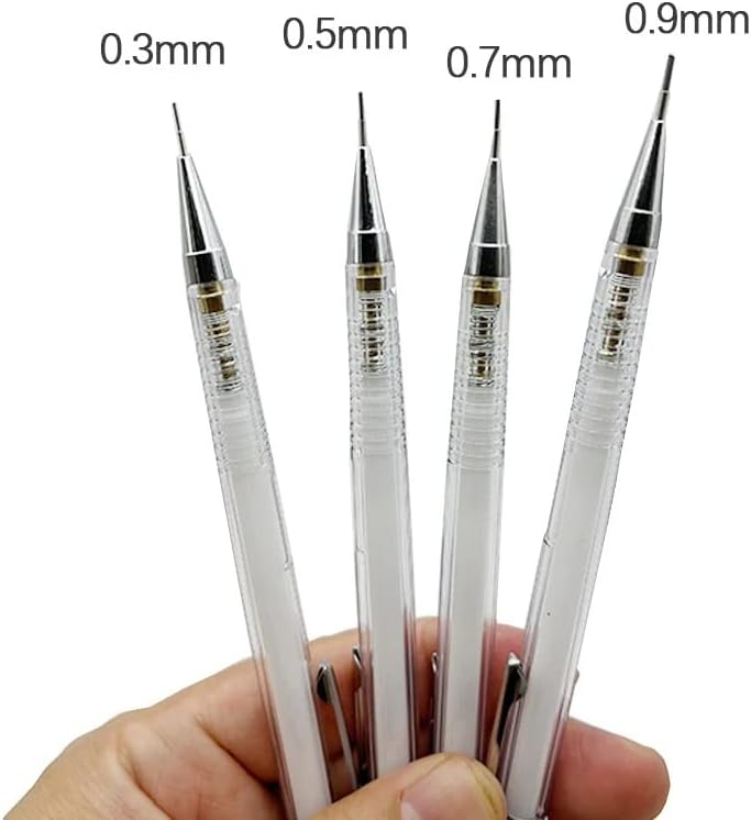JFGJL Прост Прозрачен Набор от механични Моливи с Прозрачен и Автоматичен Молив за рисуване на Ученици (Цвят: D, размер: 0,3 mm)
