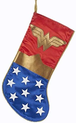 Коледни Чорапи с Аппликацией Лого Kurt Adler Wonder Woman, Един Размер, Многоцветен