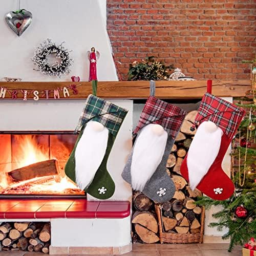 Коледни Чорапи, Големи Коледни Чорапи, Украса, Дядо коледа, Снежен човек, Отглеждане с Елени, Коледна Украса и Аксесоар