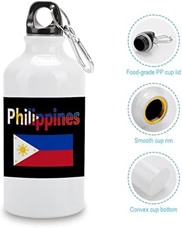 Флаг на Филипините Алуминиева Бутилка За Вода с Карабинер Множество Спортна Бутилка Пътна Чаша за Наем на Къмпинг