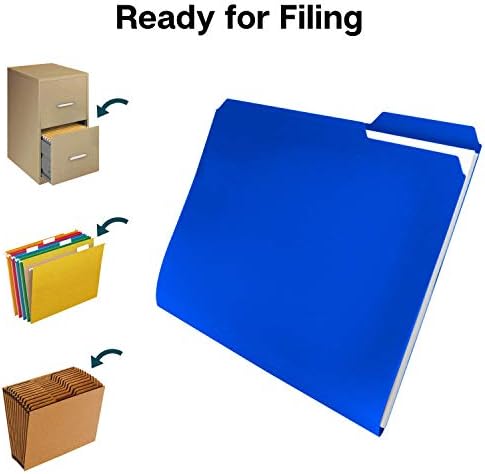 Цветни пластмасови папки с файлове Dunwell - 1/3 изрязани мъжец (6 опаковки, с различни цветове), Трайни Папка за файлове с 3