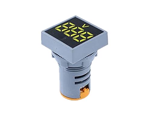 NIBYQ 22 мм Мини Цифров Волтметър Квадратен ac 20-500 В Волта Тестер за напрежение на електромера Led Лампи Дисплей (Цвят: синьо)