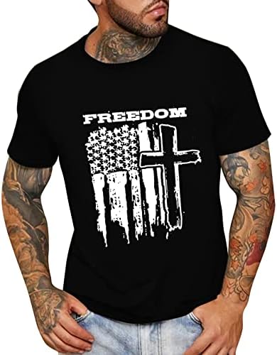 Мъжки патриотични тениски HDDK с къс ръкав, Летни тениски с принтом Свобода на американското, Ежедневни Свободни Модни тениски