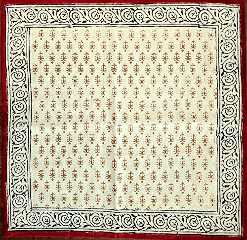 Индийското Произведения на Памучни Платна за салфетки с флорални принтом Ръчно изработени,Тканевое Таблица бельо (Не е Съвсем бяло, Кърпа 19 x 19 см)