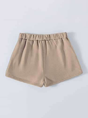 Дамски къси панталони TIORU с надпис Graphic Track Shorts (Цвят: каки, Размер: X-Large)