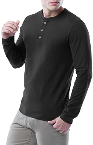 Мъжки t-shirt Henley от Мека Выстиранного памук Lee с дълъг ръкав от Мек памук