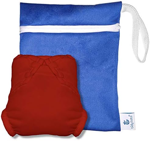 Комплект памперси за плуване Tidy Tots, Многократно Текстилен калъф, който предпазва от елементарно, Един размер (10-36 кг), 3 бр. (оранжев)
