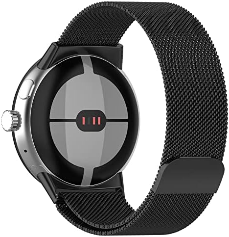 AOLLPU е Съвместима с Pixel Google Watch, Регулируема Каишка от неръждаема стомана с магнитна закопчалка за часа на Google