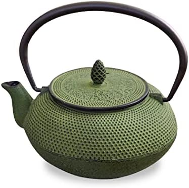 [ Roji Associates ] Чугун чайника Nanbu Tekki (кръгла форма), Произведено в Япония, с Цедка за чай, Вътрешна