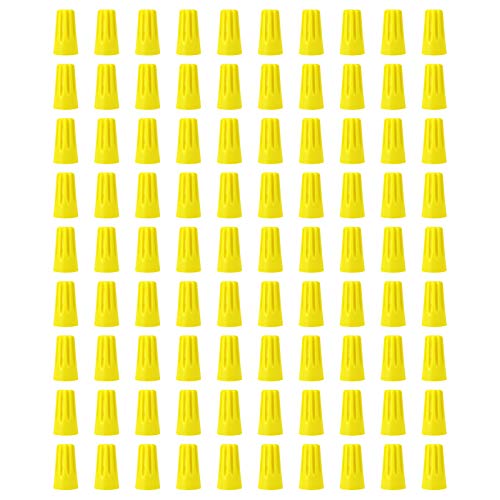 100 БР P4 Жълта Пружина на Вмъкване, Завъртане на Капачки за Свързване на Конектори За Електрически Кабели Ядки Винтови