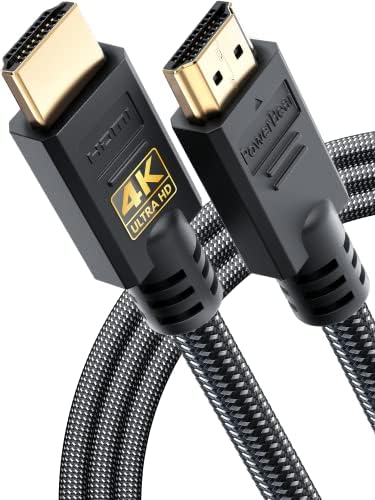 Кабел PowerBear 4K, HDMI 10 фута [3 опаковки] Високоскоростен, с найлонови и златни свещи в оплетке, с резолюция