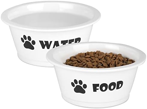 FOREYY Комплект от 2 Керамични мисок за кучета и котки, Порцеланови Мисок за хранене на домашни любимци и подаване