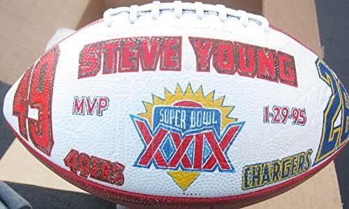 Стив Янг подписа договор с MVP на Супербоул XXIX по Футбол NFL PSA/DNA auto - Футболни Топки С Автографи