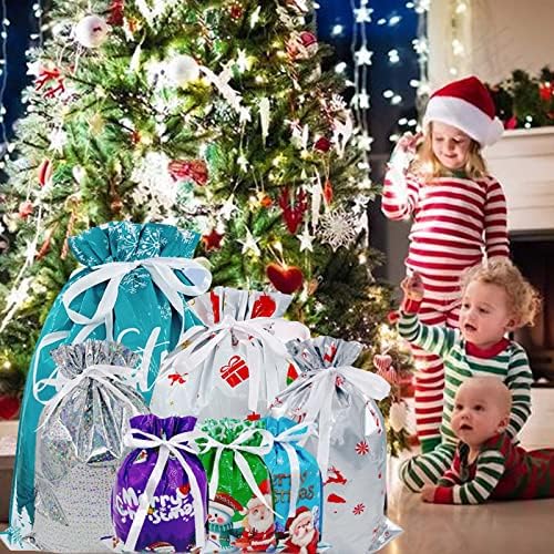 TIMVIEA Коледни Подаръчни пакети 32шт Коледни чанти на съвсем малък 5 размери и 20 Дизайни Коледни Опаковки, Торбички,