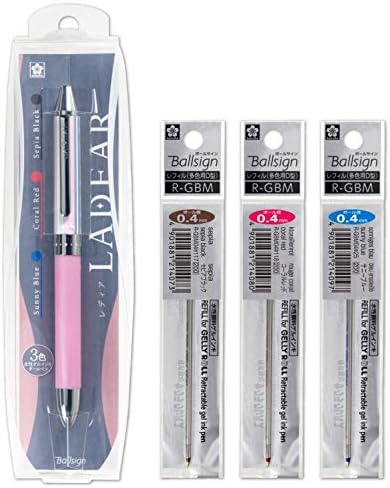 3-Цветна Химикалка писалка Sakura Craypas GB3L150421RD, Готова, Определени за зареждане с гориво, D, Розово райе