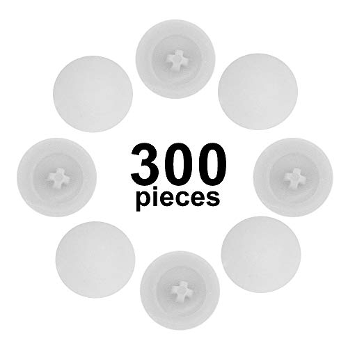TOVOT 300ШТ 0,46 Завинчивающиеся капачки от Самонарезающегося Пластмаса за крестообразного на винт (Полупрозрачен бял)