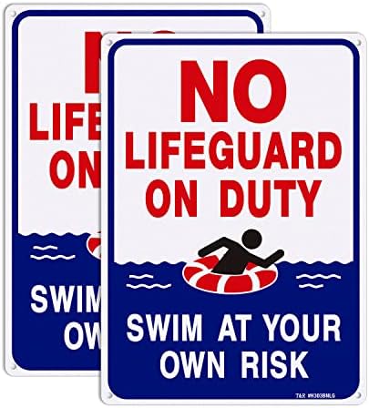 Знак на T & R Спасител не при изпълнение на служебните им задължения, Float на свой страх и риск, знак за басейна - 2 опаковки