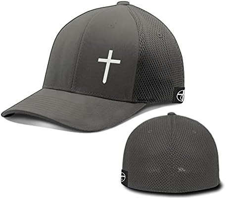 Нашата шапка True God Cross Flexfit за ежедневието - бейзболна шапка за мъже, Дишаща шапка с Flex Fit от Ультраволокна Airmesh,