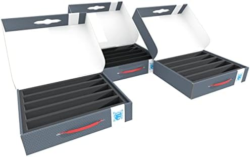 Кутия за съхранение на Feldherr Value Pack от 3 теми, 5 слота за коловоз H0 - Вертикална, съвместима с модели на железопътни